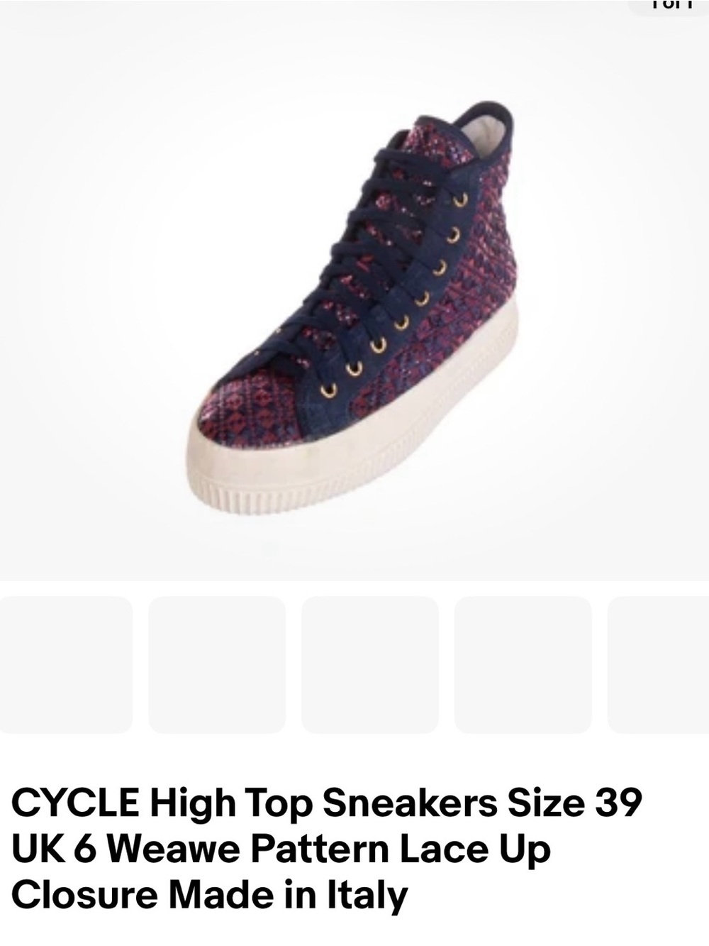 Cycle High-Top Sneakers Size 39 Weave Pattern